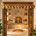 Antique gold decorative toran design for a doorway