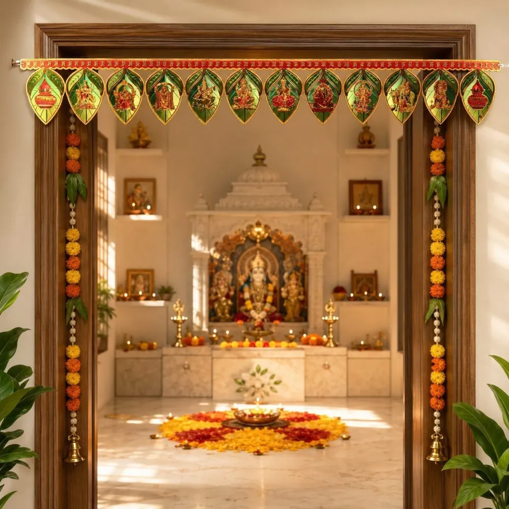 Antique gold decorative toran design for a doorway