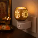 Gold Om electric camphor diffuser and night lamp