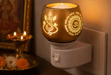 Gold Om electric camphor diffuser and night lamp