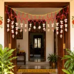 Sea shell decorative toran with hanging textured strands