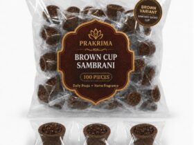 Prakrima brown cup sambrani 100-piece pack