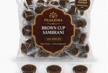 Prakrima brown cup sambrani 100-piece pack